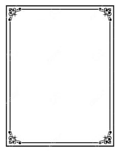 a black and white drawing of a square frame with scrolls on the edges, in an ornate