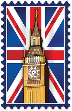 a postage stamp with the image of big ben