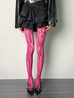 This price is for a pair of tights only, others are not included. Ridiculous Fashion, How To Pair Pink, Fun Tights Outfit, Unique Tights, Colourful Tights Outfit, Pattern Tights, Colorful Tights, Colourful Tights, Colourful Tights Outfit Aesthetic