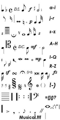 an image of musical notations and symbols