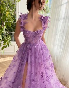 Gaun Tulle, Purple Prom Dress, Corset Dress Prom, Womens Wedding Dresses, Womens Prom Dresses, Evening Party Gowns, Ball Gowns Evening, Butterfly Dress, Tulle Prom Dress