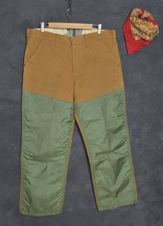 VINTAGE 1980s Saftbak Double Knee Khaki Hunting Trousers Made in USA W36 L28 Made in USA Great vintage shooting work chore pants Double Knee Pants  Lovely duck texture in brown colour Two side pockets Two Buttoned Back Pocket Great vintage condition, slightly brushed and faded with lovely patina, super comfortable to wear, with normal signs of wear, some spots and with plenty of life left to give! **Please note the legs has been customized - please check the pictures** PLEASE CHECK ALL MEASUREME Vintage Cargo Pants With Pockets For Fall, Vintage Fall Cargo Pants With Pockets, Retro Cotton Cargo Pants For Fall, Cotton Work Pants For Fall Outdoor Activities, Vintage Full-length Cargo Pants For Fall, Cotton Patchwork Pants For Work, Vintage Pants With Patch Pockets For Fall, Military Style Cotton Work Pants For Outdoor, Vintage Bottoms With Patch Pockets For Fall