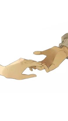 two hands reaching out to each other with one hand holding the other's hand