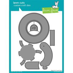 lawn cuts lawn cutters die set with dog and cat on the front, in grey