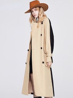 Double-breasted Khaki Long Trench Coat White Evening Dress, Tassel Dress, Collar Coat, Long Trench, Long Trench Coat, Collared Coat, Gowns Of Elegance, Old Hollywood Glamour, Notched Collar