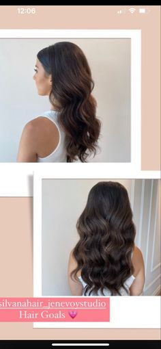 two pictures of the same woman's hair and one is showing her back to the camera