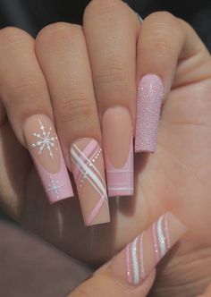 Art Nails Design, Nail Decor, Nail Stencils, Girly Acrylic Nails, Simple Acrylic Nails, Short Square Acrylic Nails