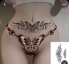 Stomach Butterfly Tattoo, Cute Belly Tattoos, Belly Tattoo Ideas, Female Stomach Tattoos, Tattoos For Women Butterfly, Belly Tattoos For Women, Belly Button Tattoos, Lower Belly Tattoos, Belly Button Tattoo