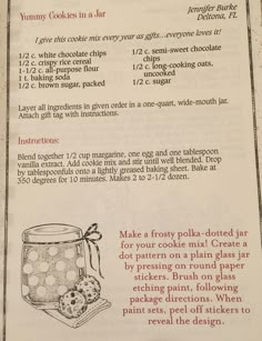 an old recipe book with instructions on how to make cookies