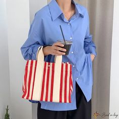 Bird in Bag - Canvas crossbody bag shoulder bag female handbag fashion collision stripes Tot bag Summer Rectangular Shoulder Bag With Striped Lining, Everyday Bags With Striped Lining, Striped Bags For Everyday Use In Spring, Spring Travel Striped Shoulder Bag, Casual Striped Shoulder Bag, Everyday Use Shoulder Bag With Striped Lining, Striped Rectangular Shoulder Bag For Everyday Use, Casual Striped Tote Shoulder Bag, Trendy Striped Shoulder Bag For Everyday