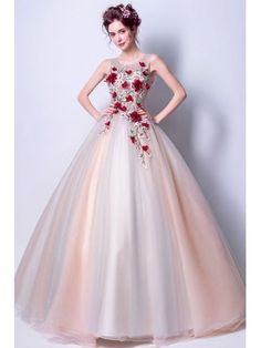 2019 Cheap Floral Ball Gown Prom Dress With Unique Applique Floral Floral Ball Gown, Unique Formal Dresses, Junior Formal Dresses, Cheap Gowns, Cheap Formal Dresses, Floral Prom Dresses, Prom Dresses 2018, Junior Prom Dresses, Custom Prom Dress