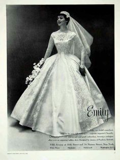 an old photo of a woman in a wedding dress