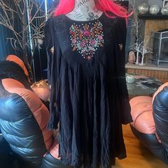 Black Dress , Tuneric,Extra Small But Fit Small, No Tag But Never Worn Xs Dresses, Free People Black, Dresses Black, Free People Dresses, Free People Dress, Dresses Xs, Tunic Dress, Free People, Black Dress