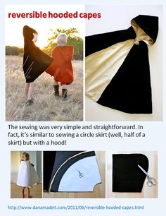 the sewing pattern shows how to sew a dress with hoods and capes