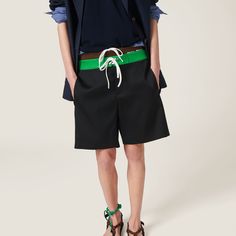 Find MIU MIU Satin Bermudas on Editorialist. Wide-leg fit Unlined Zipper fly with snap Logo label Inseam pockets Back welt pocket Miu Miu Casual Short Bottoms, Casual Short-length Miu Miu Bottoms, Casual Fitted Miu Miu Bottoms, Casual Miu Miu Bottoms With Pockets, Miu Miu Fitted Casual Bottoms, Summer Fitted Miu Miu Bottoms, Miu Miu Spring Bottoms With Pockets, Miu Miu Fitted Bottoms For Summer, Designer Black Bottoms With Belt Loops