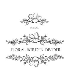 the floral border divider is shown in black and white