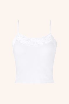 Meet our Cozy cami: your ultimate blend of comfort and chic. This waist-length, body-fitted cami is ultra-soft and features a delicate lace trim that adds a touch of femininity. Perfect for layering or wearing solo, it transitions smoothly from day to night. Snug yet breathable, it's the stylish staple you'll reach for again and again. Elevate your wardrobe with this versatile must-have. Curve hugging Cropped look Floral lace scallop detailing Straight neckline Composition: Viscose Spandex Nylon Chic Lace Cami Top With Built-in Bra, Feminine Fitted Camisole With Built-in Bra, Feminine Bra-friendly Tank Top, Seamless Lace Top For Summer, Fitted Cami Tank Top With Lace Trim, Spring Camisole With Lace Trim And Scoop Neck, Scoop Neck Camisole With Lace Trim For Spring, Fitted Seamless Lace Tank Top, Fitted Lace Trim Camisole Tank Top