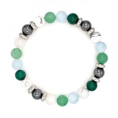 Embrace transformation with our exclusive multistone bracelet. It's not just an accessory, but a catalyst for personal growth, courage, and stronger relationships. Combining unique energies from Belomorite (Moonstone) for harmony, Green Aventurine and Malachite for prosperity, Howlite for calm, and Hematite for protection, this bracelet is a powerhouse of positive transformation. Experience a blend of energies that foster self-expression, empathy, and balance. With our bracelet, you're not just wearing a piece of jewelry; you're carrying a tool for life's journey, empowering you towards personal betterment and deeper connections. Step into a world of change and harmony with our multistone bracelet. Perfect for those seeking a meaningful, transformative accessory. Shop now and start your jo Green Aquamarine, Embrace Change, Jewelry Studio, Strong Relationship, Green Aventurine, Men Necklace, Success Business, Bracelets For Men, Personal Growth