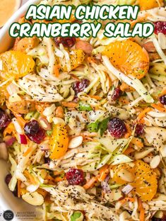 Apple Cranberry Salad, Turkey Salad, Cranberry Salad, Leftover Turkey Recipes, Best Salad Recipes, Asian Chicken, Coleslaw Mix