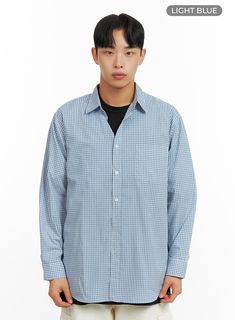 Product Detail Style : Casual Occasion : Back to school Type : Men Detail : Buttoned Print : Gingham Material : Cotton Sleeve : Long sleeve Neck : Collar Length : Regular Fit : Loose fit Cotton100 Color : Light blue, Mint Made in Korea Model Size Model is wearing size L and the color Light blue. Height : 5'9" | 176cm / Top : M / Bottom : L (30 inch) .prddescription table, .prddescription td, .prddescription th { border : 1px solid black; border-collapse : collapse; padding: 10px; } Size(Inch) Si Long Sleeve Cotton Shirt With Houndstooth Pattern, Business Cotton Checkered Shirt, Business Cotton Gingham Shirt, Business Gingham Cotton Shirt, Casual Cotton Shirt With Houndstooth Pattern, Casual Button-up Shirt With Houndstooth Pattern, Casual Spring Shirt With Houndstooth Pattern, Casual Houndstooth Pattern Shirt For Spring, Long Sleeve Houndstooth Shirt For Spring