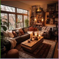 a living room filled with furniture and lots of windows