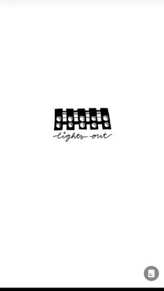 the light out logo is shown in black and white, with some type of lettering on it