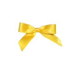 a yellow bow on a white background