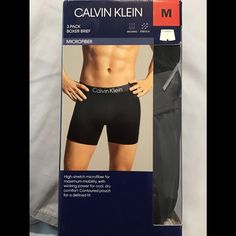 Calvin Klein 2 Pack Boxer Briefs New In Box Size M Microfiber , Wicking And Stretch 1 Black And 1 Grey Calvin Klein Compressive Boxer Briefs, Calvin Klein Black, Boxer Briefs, Briefs, 2 Pack, Black Gray, Calvin Klein, Black And Grey, Man Shop