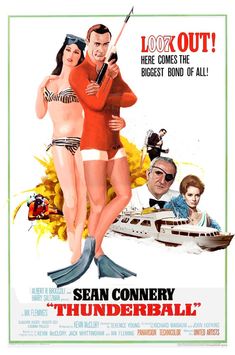 an old movie poster for the film thunderball