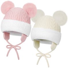 PRICES MAY VARY. 【Premium Material】This soft toddler winter hat is made of cozy eco-friendly acrylic,hypoallergenic, odorless, skin-friendly and non-irritating, formaldehyde-free, no fluorescent agent. keep your baby's head warm,the 2-piece in package is more economical and practical,convenient wash an essential kids' outfit accessory in fall and winter. 【Earflaps With Chinstrap】The baby winter hat featured earflap design, pull on closure, covering the kid's head and ears, reduce head skin expos Toddler Winter Hat, Baby Winter Hat, Baby Winter Hats, Kids Head, Toddler Winter, Baby Head, Baby Winter, Winter Knits, Winter Hat