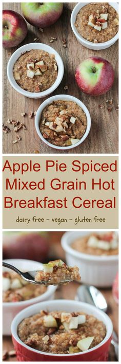 apple pie spiced mixed grain hot breakfast cereal is an easy and delicious treat for the whole family