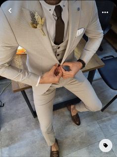 Beige Suit, Suit Clothes, Mens Wedding Attire, Clothes Jacket, Pants Gift