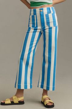 Cropped Wide Leg Jeans, Curated Closet, Fashion Things, Loose Blouse, Striped Pants, Narnia, Striped Tee, Petite Size, Summer 2023