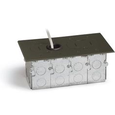 an electrical device with four outlets and one outlet in the middle, on a white background