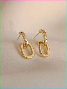 Gold Link Earrings, Pearl Drop Earrings Gold, Gold Chain Earrings, Earrings Chain, Silver Statement Earrings, Silver Jewelry Necklace, Gold Statement Earrings, Link Earrings, Earrings Statement