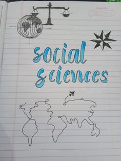 a notebook with the words social science written on it