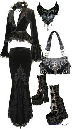 Victorian Goth Outfits Women, Romance Goth Outfits, Grunge Goth Aesthetic Outfits, Fancy Goth Outfits, Real Goth Outfits, Corp Goth Outfits, Gothic Romance Outfit, Romantic Goth Fashion, Vampire Goth Fashion