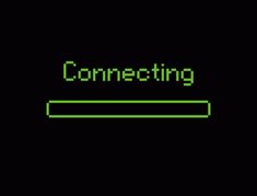 an image of a computer screen with the word connecting on it in green and black