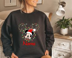 Custom Mickey Mouse Christmas Sweatshirts Mouse Christmas, Mickey Mouse Christmas, Christmas Sweatshirts, The United States, Christmas Sweaters, United States, Sweatshirts, Memes, Christmas