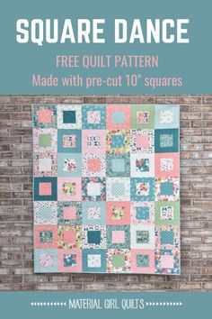 the square dance quilt pattern made with precut 10's squares