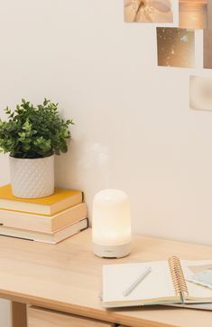 What it is: A limited-edition set featuring an essential-oil diffuser that lights up to create a soft ambiance while scenting your home naturally.What it does: With a cute curved silhouette and compact size, the diffuser instantly elevates the vibe in any room while using ultrasonic vibrations to diffuse the fragrance. It's designed with durable materials and safety-off switches so you can operate it entirely free of hassle of worry. The bundle is the perfect way to set your morning and evening routine.Set includes:- Glow Essential Oil Diffuser- Boost Essential Oil Blend (0.17 oz.): a fresh essential-oil blend inspired by citrus and warm summer days- Dusk Essential Oil Blend (0.17 oz.): an essential-oil blend that's herbal and warm with top notes of ho wood and frankincense and bottom note Essential Oil Diffuser Aesthetic, Diffuser Decor Ideas, Aesthetic Diffuser, Room Diffuser, House Items, Evening Routine, Essential Oil Blend, The Vibe