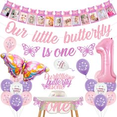 PRICES MAY VARY. Pink purple butterfly theme design: Our butterfly theme first birthday party adopts pink and purple butterfly themed design, which is very suitable for girls' birthday parties. The delicate and lovely pink and purple butterfly patterns will add a strong party atmosphere to your birthday party. Ideal birthday party decoration: You can arrange these butterfly birthday party supplies in your living room, yard, garden for your little girl. They are appropriate for decorating sweet b Butterfly 1st Birthday Party Decorations, 1 Year Birthday Party Ideas Butterfly, First Birthday Themes Butterfly, Purple Butterfly 1st Birthday Party, Pink And Purple Butterfly Party, Pink And Purple Butterfly Birthday Party, Butterfly 1st Birthday, Floral Party Decorations, 1st Birthday Girl Decorations