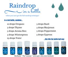 Symphony Of The Cells, Raindrop Therapy, Essential Oils Roller, Raindrop Technique, Young Living Oils Recipes, Living Oils Recipes, Scent Blends, Cooking With Essential Oils