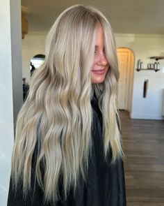 Enjoy 2827822 pics of Bethany’s hair because it’s too perfect to pick just one���🎀🪩✨ Toned with @redken shades 10vv, 10gi #blonde #blondehair #blonding #blondingspecialists #utahhairstylist #utahhair #vernalutahhair #highlights #blondehighlights #brightblonde #faceframing #brightblondehair #blendedblonde #livedincolor #livedinblonde #redkenshadeseq #moneypiece #behindthechair #hairinspo Blonde Toner Shades Redken, Neutral Tone Blonde Highlights, Bright Blonde Partial Highlights, Bright Dementional Blonde, Full Head Bleach And Toner, Cool Toned Blonde Hair, Bright Blonde Hair, Bright Blonde, Hair Color And Cut