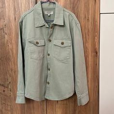 Love Tree Green Denim Jacket. Nwot. Never Worn. Size S. Green Denim Jacket, Dusty Green, Love Tree, Jean Coat, Green Color, Jean Jacket, Green Colors, Denim Jacket, Jackets & Coats