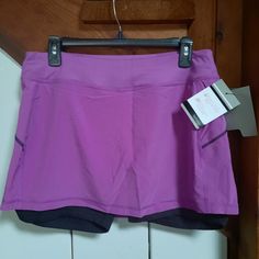 Women's Alex & Abby Moisture Wicking Golf/Tennis Skort ~ Size L New With Tags Available In Size L Waist Across 16.5"/Length 13" Attached Black Stretch Inner Shorts Purple Skort With Built-in Shorts, Fitted Purple Skort With Built-in Shorts, Purple Activewear With Pockets For Sports, Fitted Purple Sports Shorts, Purple Fitted Sports Shorts, Sporty Pink Tennis Bottoms, Stretch Purple Skort With Built-in Shorts, Purple Stretch Skort With Built-in Shorts, Purple Fitted Sporty Athletic Shorts