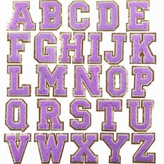 the letters and numbers are made out of purple glitter