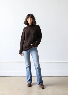 Beatrice Sweater in Espresso Cashmere - ESTELLA Chunky Turtleneck, Chunky Turtleneck Sweater, Espresso Brown, Create Outfits, The Boys, Turtleneck Sweater, Cable Knit, Espresso, Cashmere