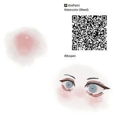 an image of two blue eyes with qr code on the left and right side