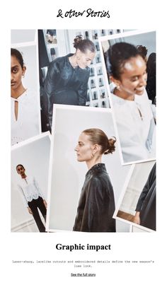 many photos of women in black and white are arranged together with one woman's hair pulled back into a bun